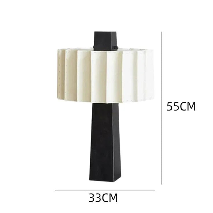 Alabaster Table Lamp for Living Room and Bedroom | Mid Century Modern Pleated Shade Dimmable Option Casalola Lights