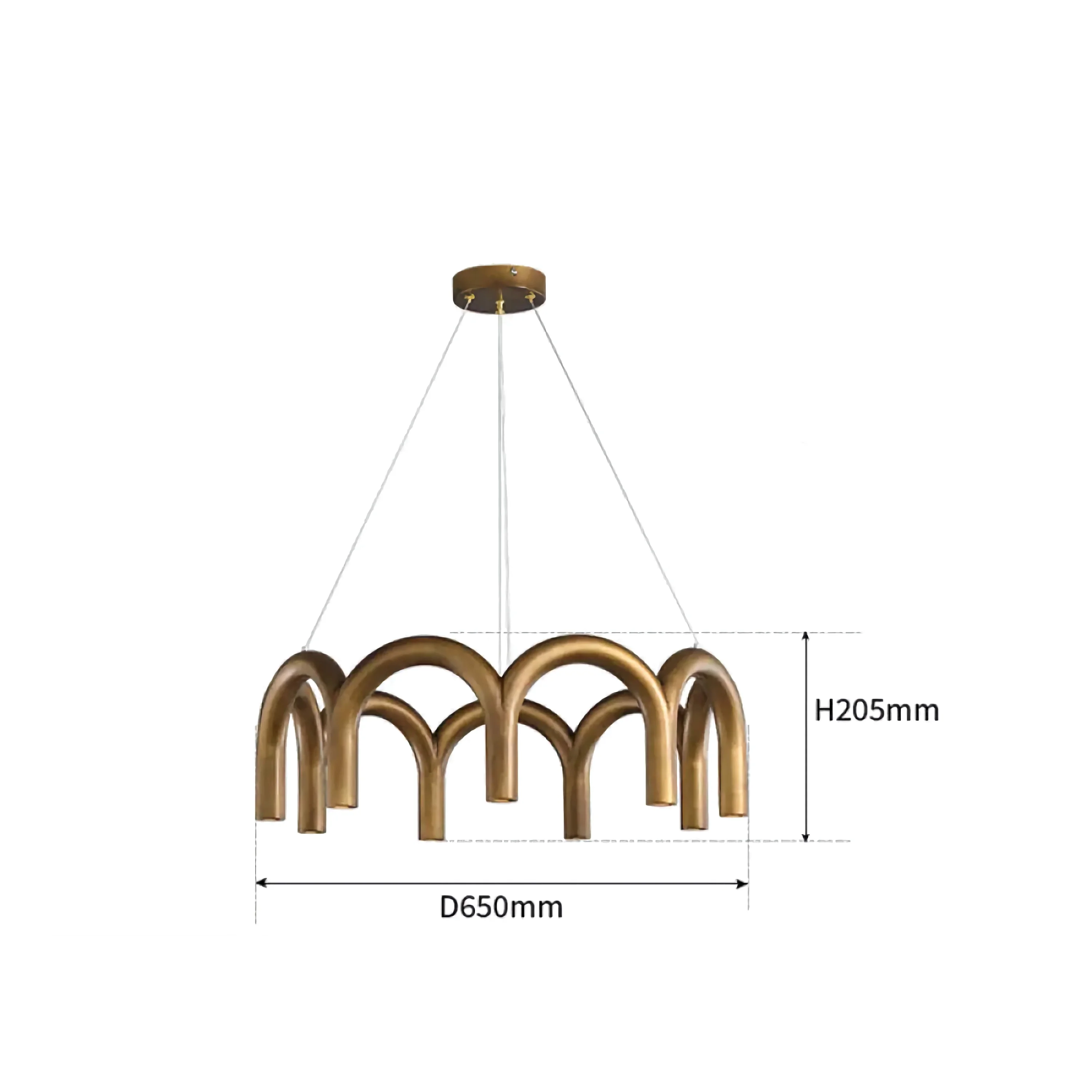 Patinated Brass Arch Chandelier | Modern Pendant for Living Room Bedroom Office | Lighting Luxury Home Casalolalights