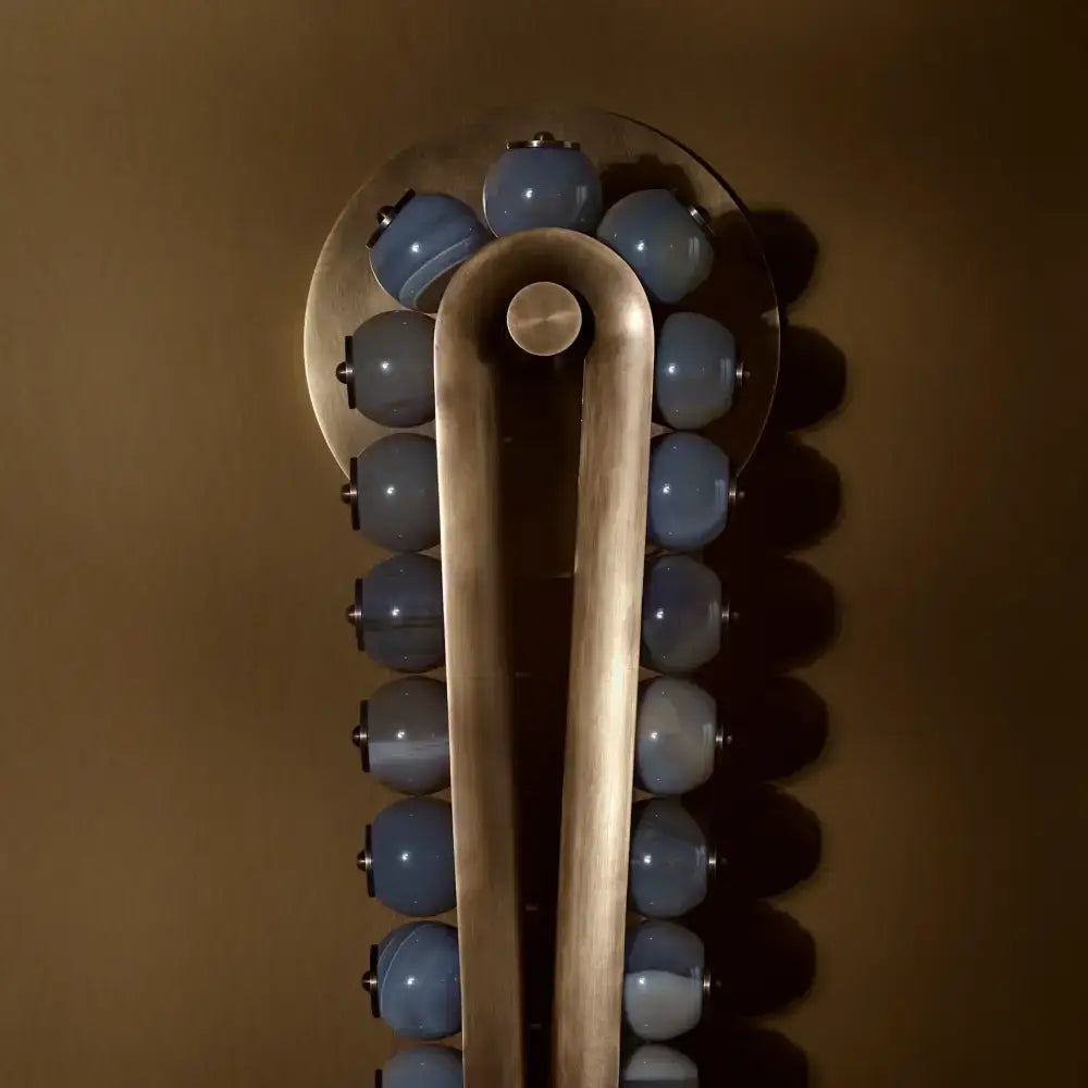 Patinated Brass & Jade Wall Sconce | Hanging Fixture for Bedrooms - Sconces