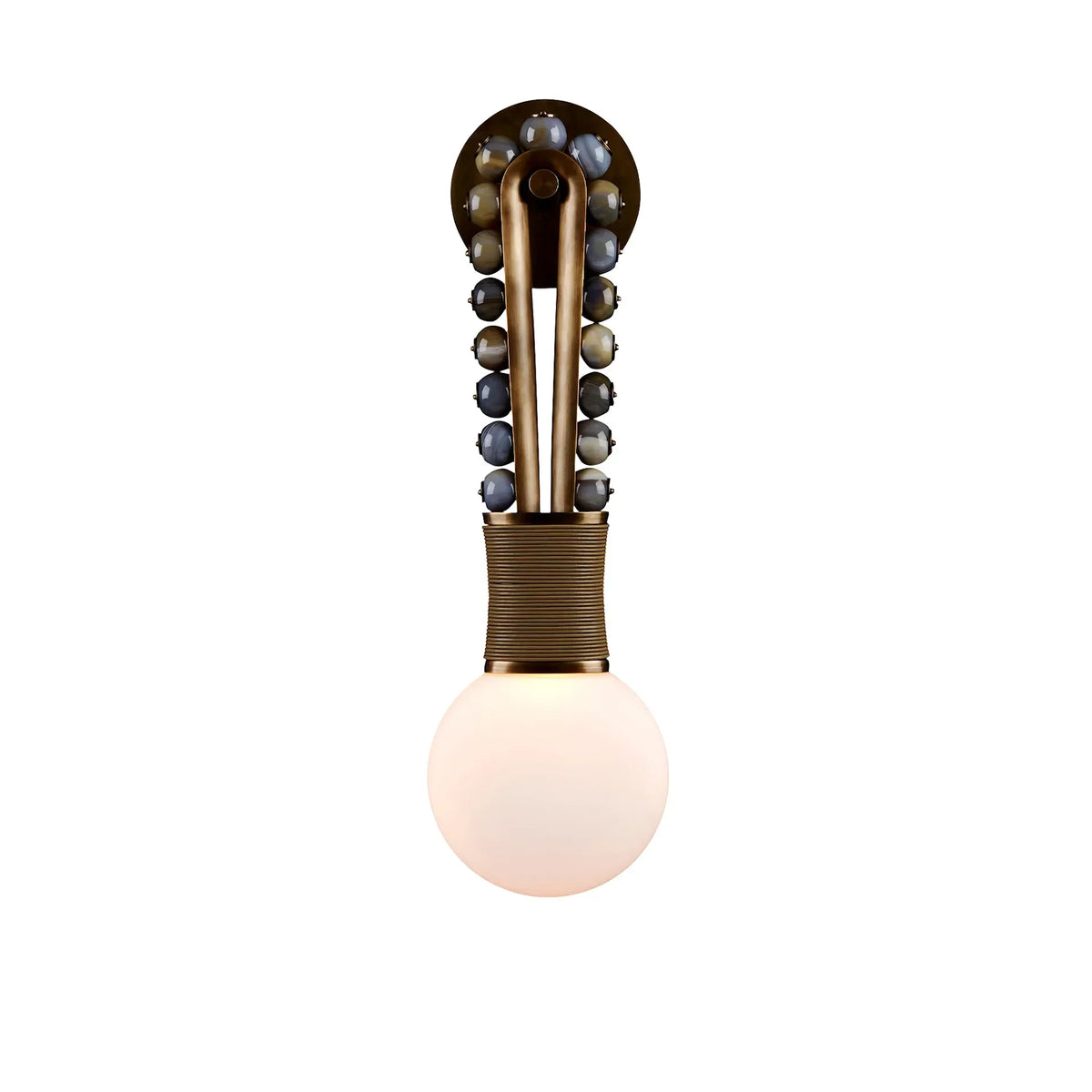 Genuine Green Jade Wall Sconce Patinated Brass | Tall Hallway Light Dining Room Pair E14 53cm High Casalola Lights