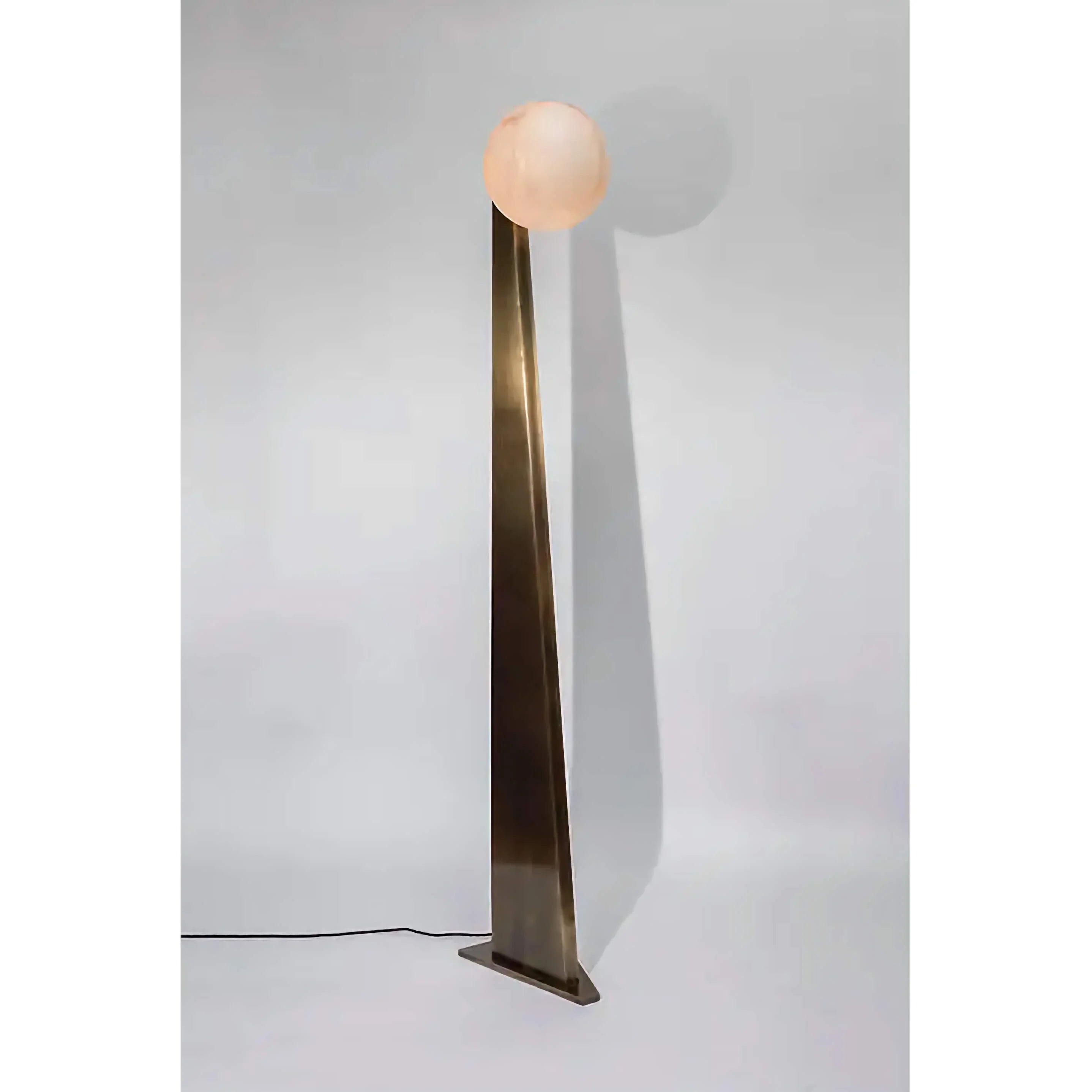 Bronze Obelisk Alabaster Globe Floor Lamp | Italian Atelier Fenice Ul Listed Led
