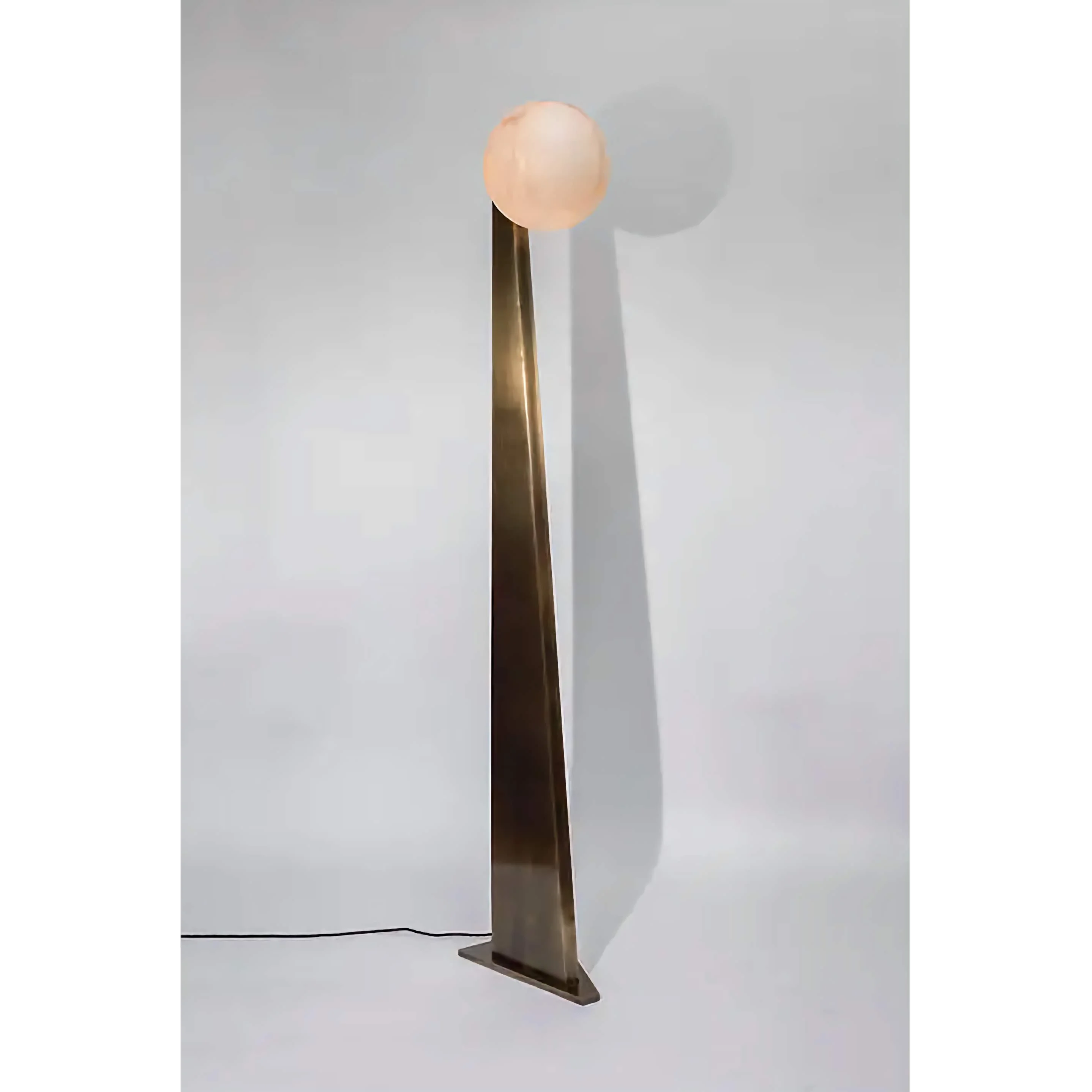 Bronze Obelisk Alabaster Globe Floor Lamp | Italian Atelier Fenice Ul Listed Led