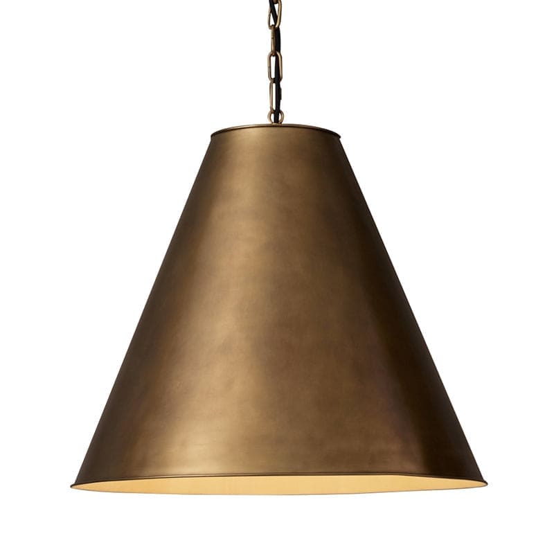 Patinated Copper Cone Pendant Light | Vintage Task Lighting - Lamps