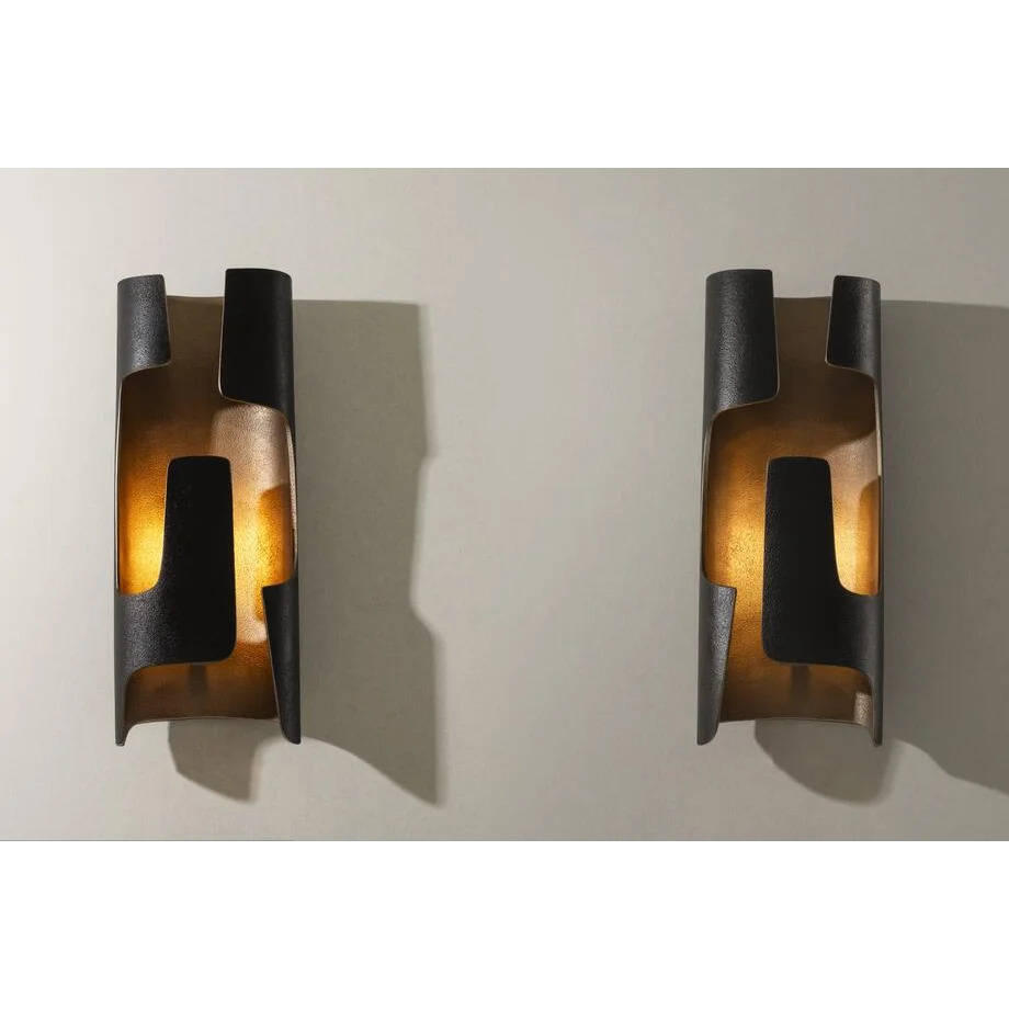 Black Curved Wall Sconce | Modern Light Fixture for Hallways & Bedrooms