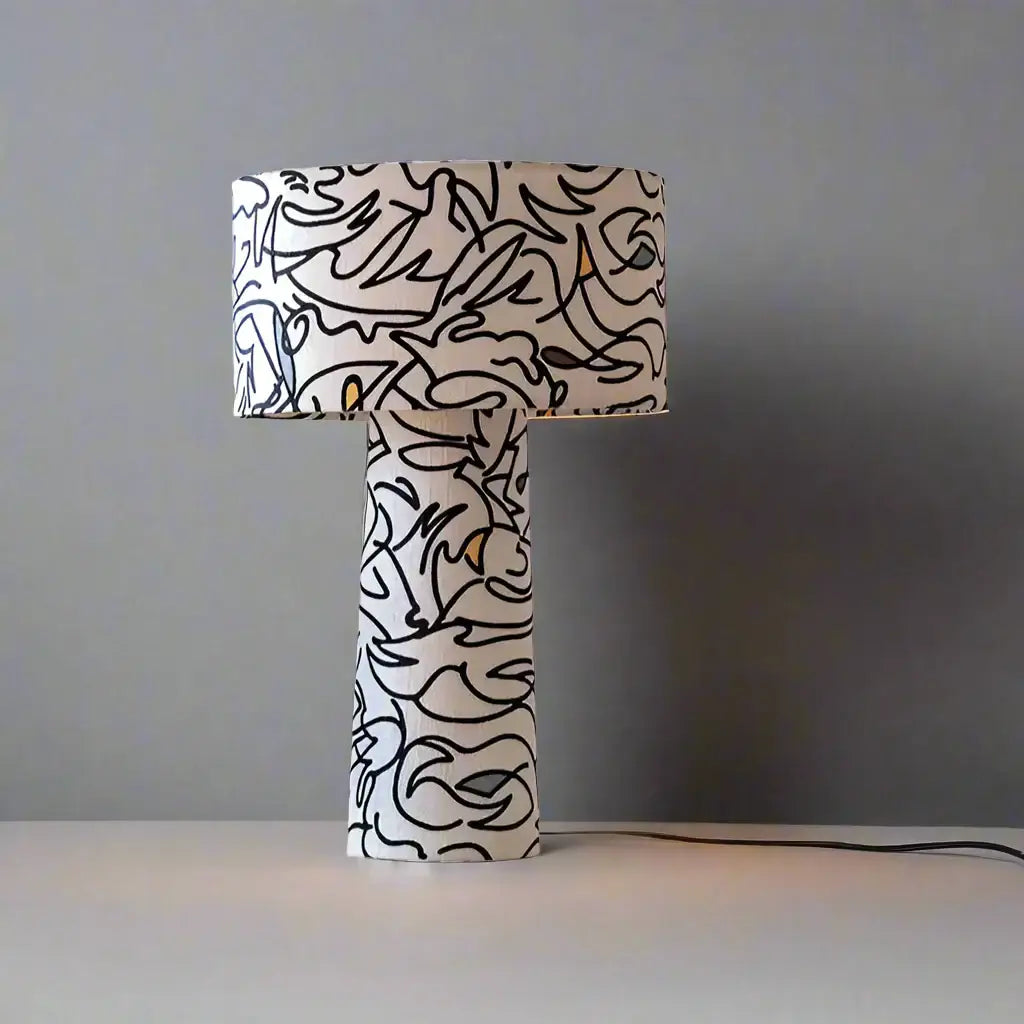Patterned Art Table Lamp | Sculptural Statement Lighting - Lamps