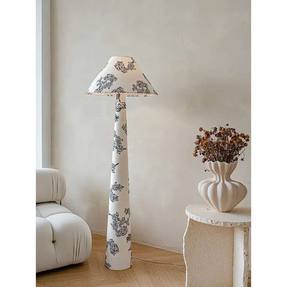 Patterned Cone Floor Lamp | Sculptural Statement Lighting - Lamps