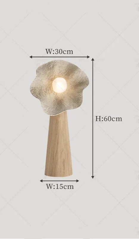 Resin Petal Floor Lamp Wood Column | Botanical Sculpture 3 Sizes E26/e27 Dimmable Option Casalola Lights Luxury Lamps