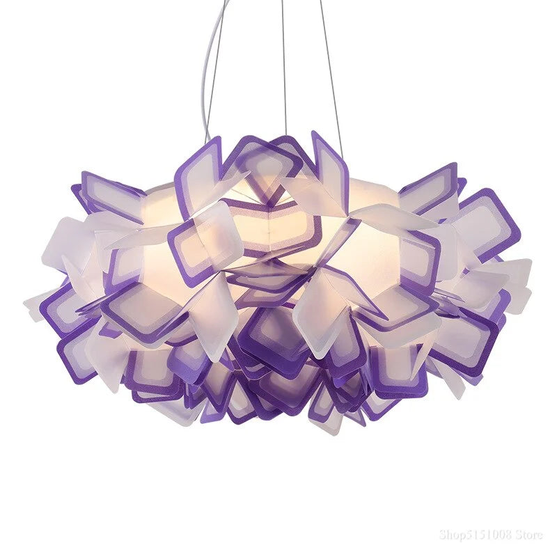 Colorful Borders Flower Pendant Light Acrylic Lampshade