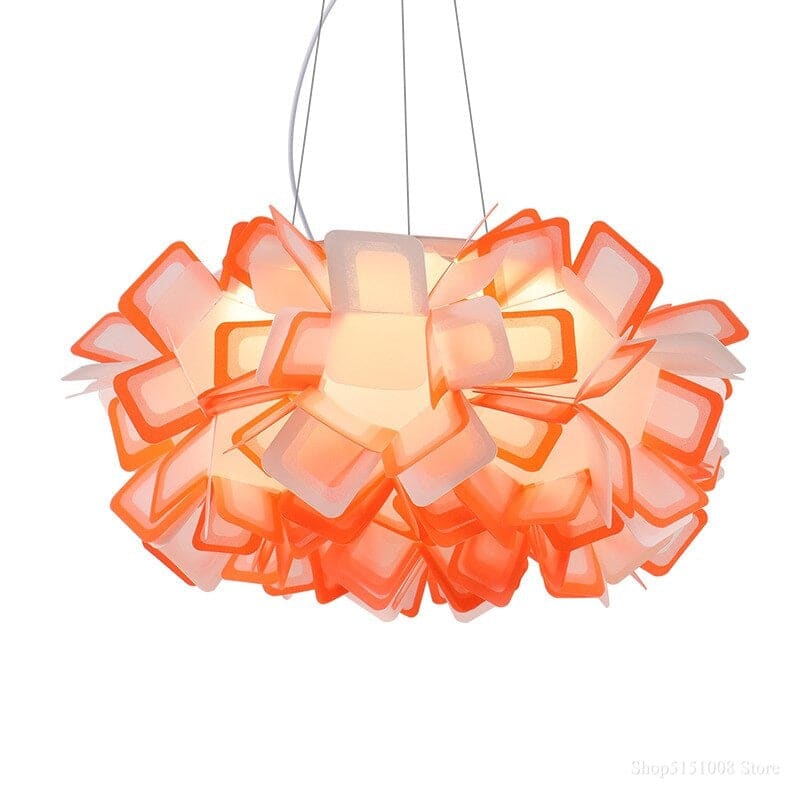 Colorful Borders Flower Pendant Light Acrylic Lampshade - Chandeliers