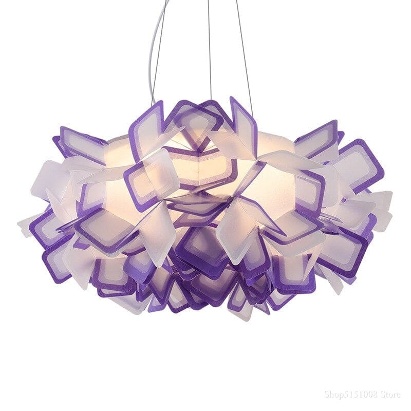 Colorful Borders Flower Pendant Light Acrylic Lampshade - Chandeliers