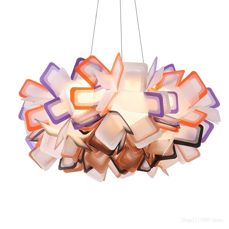 Colorful Borders Flower Pendant Light Acrylic Lampshade - Chandeliers