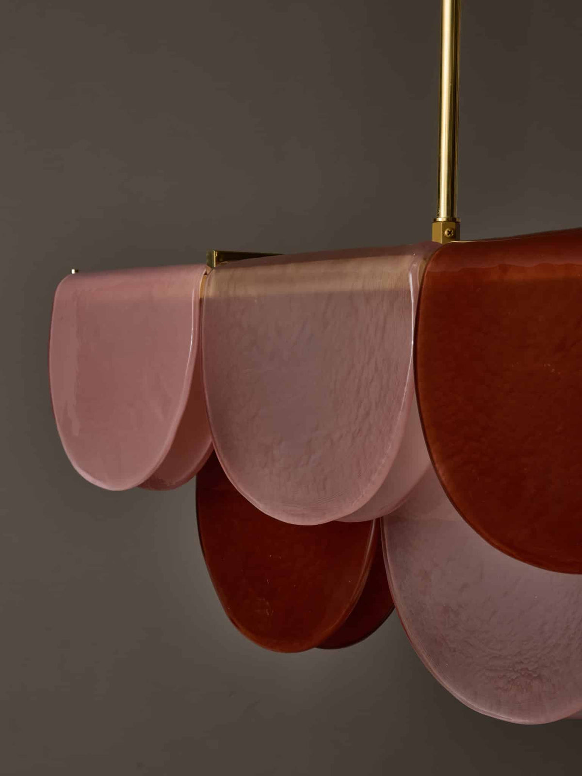 Burgundy Hand-blown Glass Linear Chandelier | Brass Dining Room | 59’’ w | Casalola Casalolalights Luxury Lamps