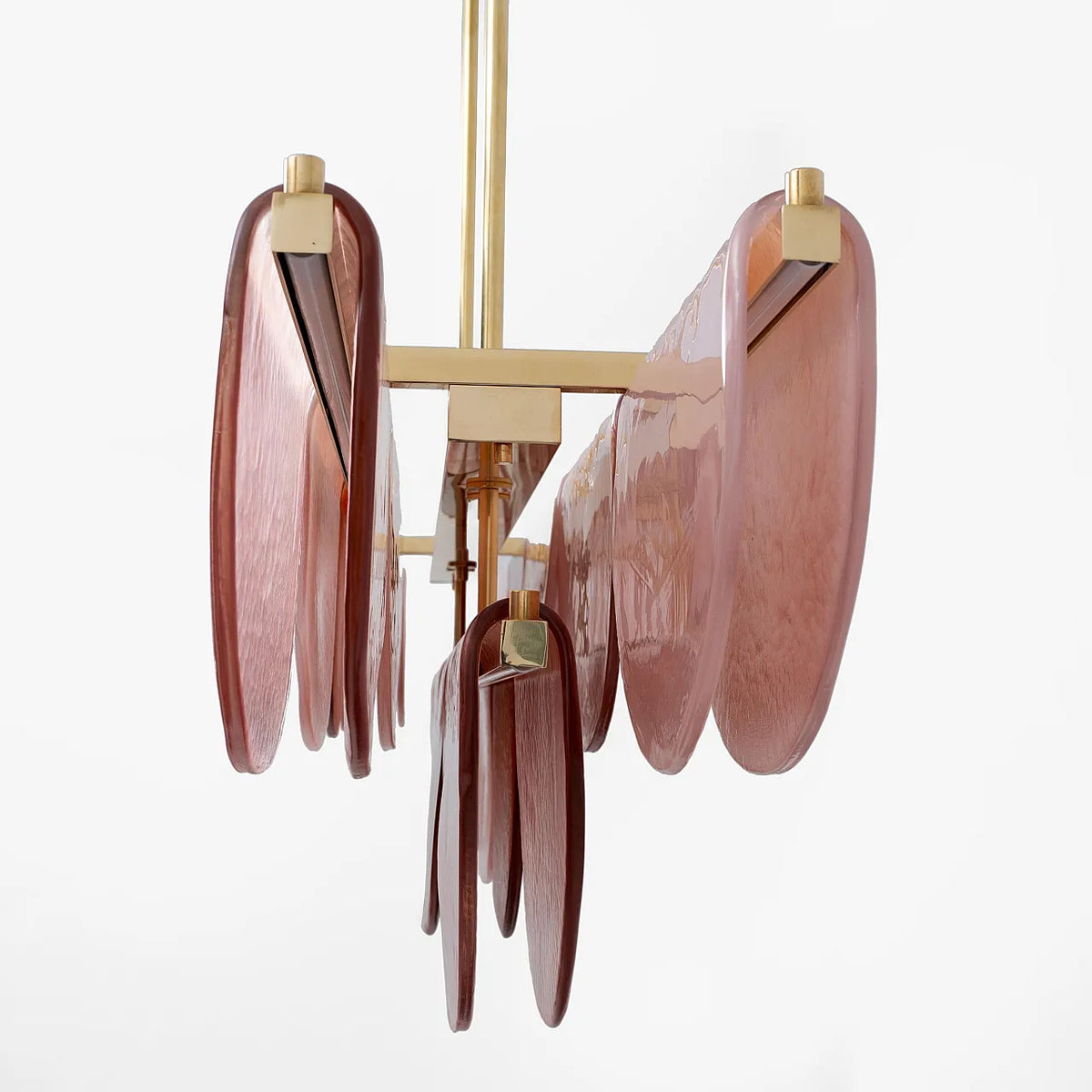 Burgundy Hand-blown Glass Linear Chandelier | Brass Dining Room | 59’’ w | Casalola Casalolalights Luxury Lamps