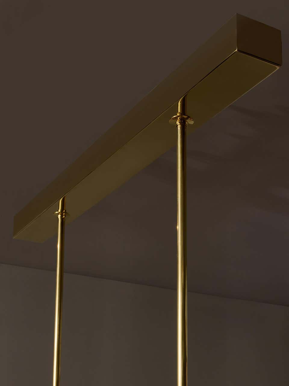Orange Hand-blown Glass Linear Chandelier | Brass Dining Room | 59’’ w | Casalola Casalolalights Luxury Lamps