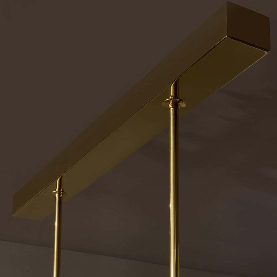 Olive Glass Petal Linear Chandelier Brass | Integrated Led Kitchen Island Adjustable Rod Drop Casalola Lights Luxury