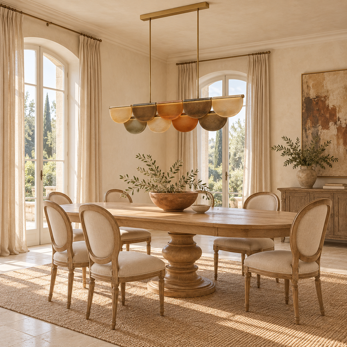 Orange Glass Petal Linear Chandelier | Hand Blown Petals Over an Led Bar Two Lengths no Bulbs Casalola Lights Luxury