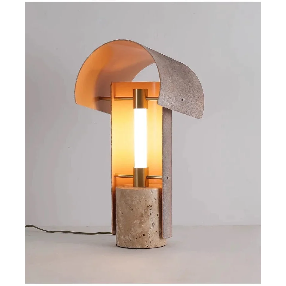 Travertine Table Lamp 48cm | Natural Stone & Alloy Contemporary Rustic Living Room Office Casalolalights Luxury Lamps