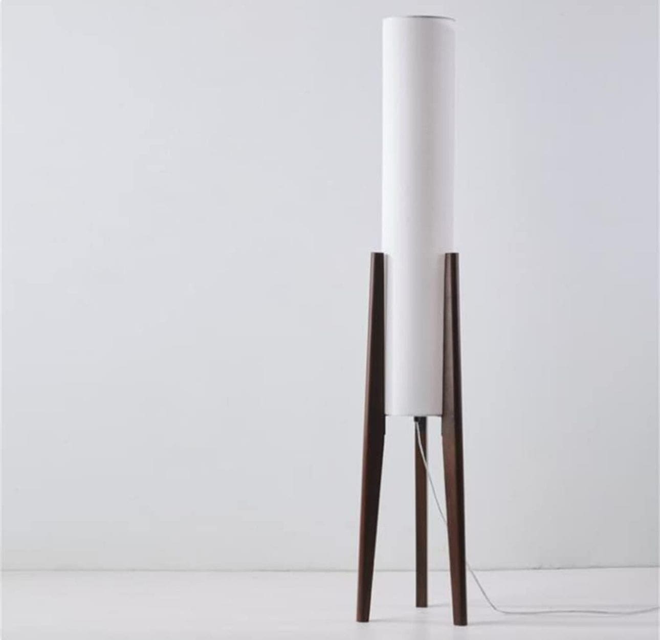 Solid Wood Floor Lamp Fabric Lampshade Modern Bedroom Living Room Decor - Lamps