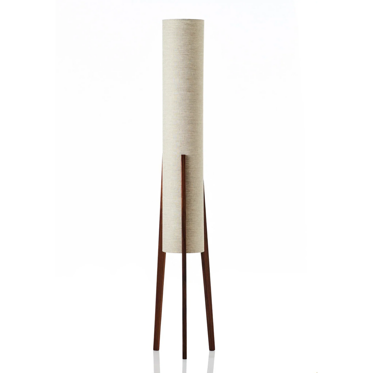 Wood Floor Lamp Linen Shade | Low 128cm Height E26/e27 Walnut or Log Dimmable Option Bedside Casalola Lights Luxury