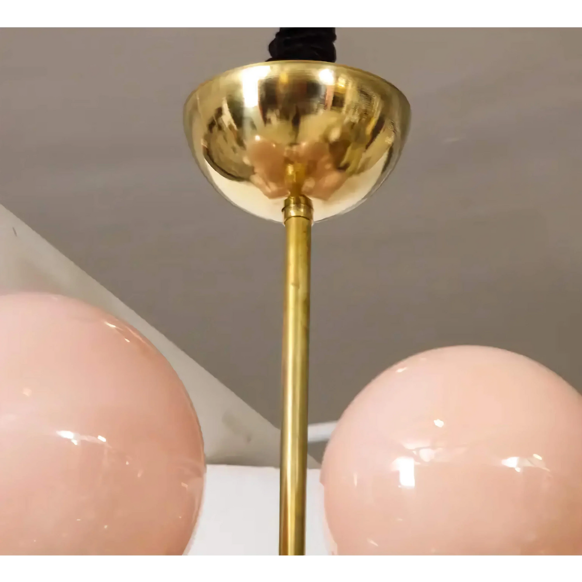 Pink Glass Globe Chandelier 80cm | Hand-blown Sphere & Gold Iron Modern Art Deco Bedroom Casalolalights Luxury Lamps