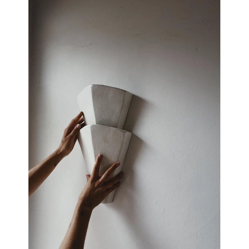 Plaster Tiered Wall Sconce | Modern Hallway Accent Light