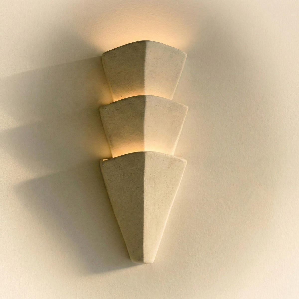 Plaster Tiered Wall Sconce Beige or Gray | 1 to 3 Tiers Hallway Washer Low Profile Japandi Casalola Lights Luxury Lamps