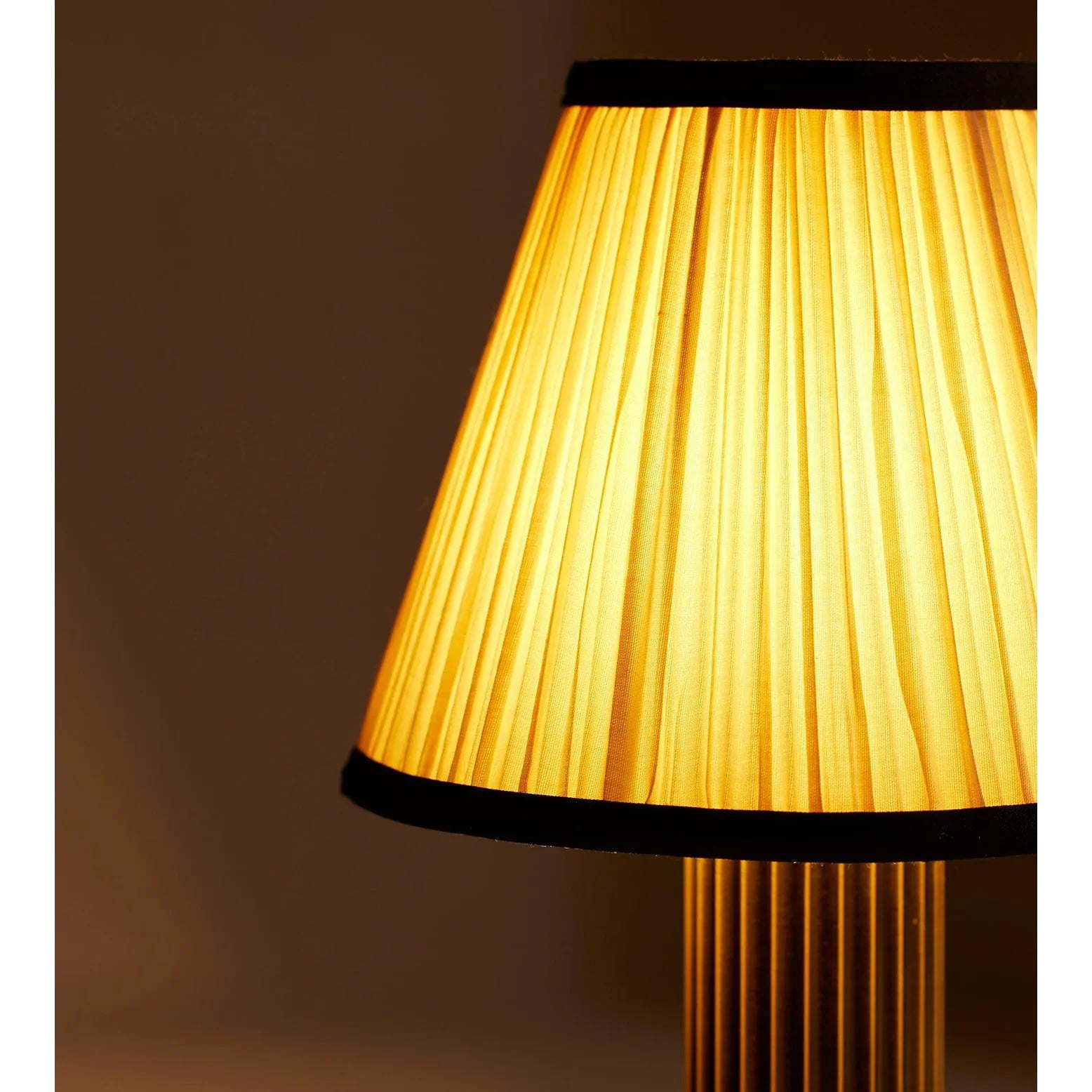 Pleated Fabric Shade Table Lamp | Fluted Copper Base Accent