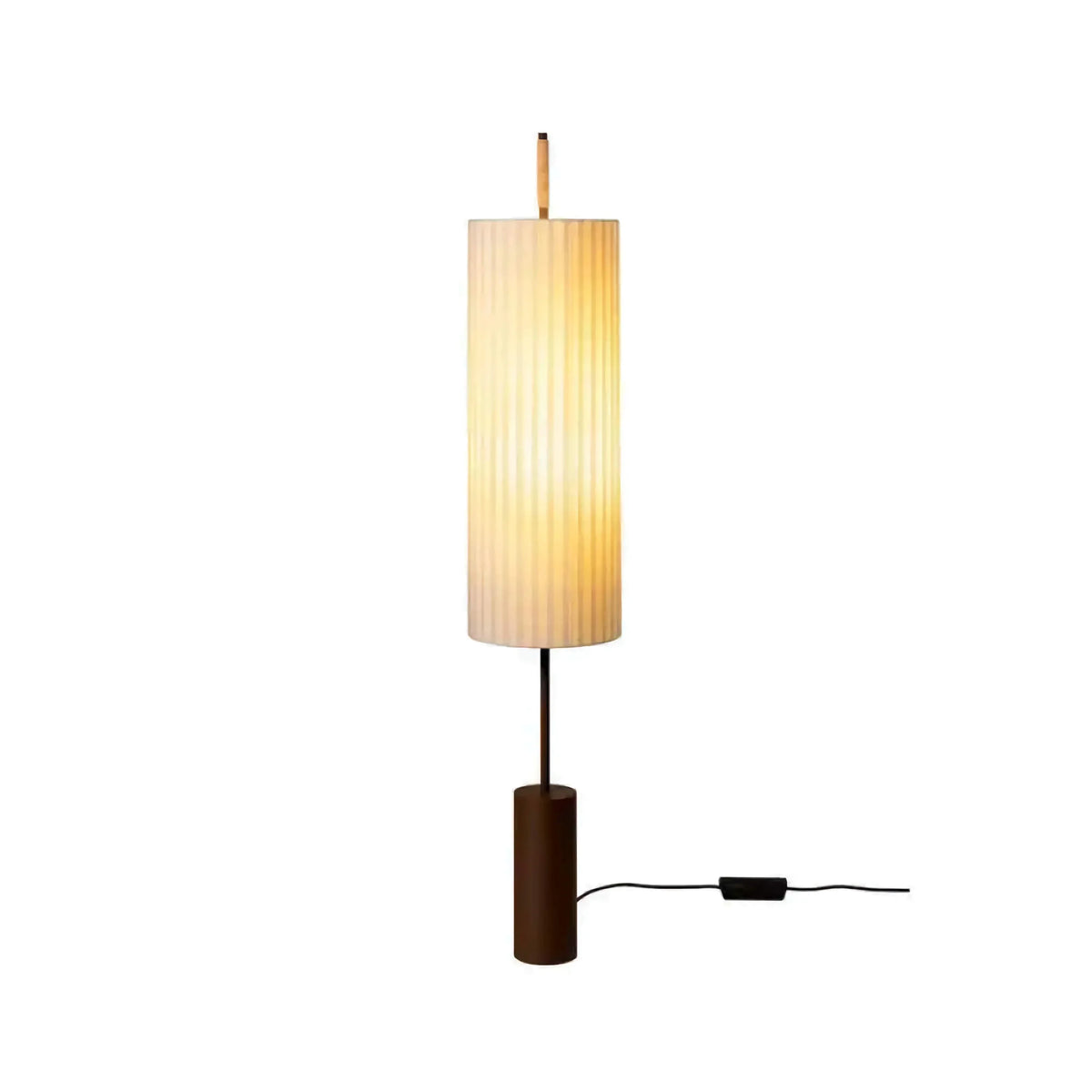 Pleated Linen Floor Lamp Bronze Steel & Wood | Slim 22cm Profile 143cm Tall E26/e27 Bedside Light Casalola Lights
