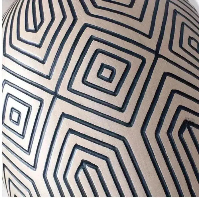 Wabi-sabi Ceramic Table Lamp Zebra Minimalist Desk for Bedroom Living Room - Lamps