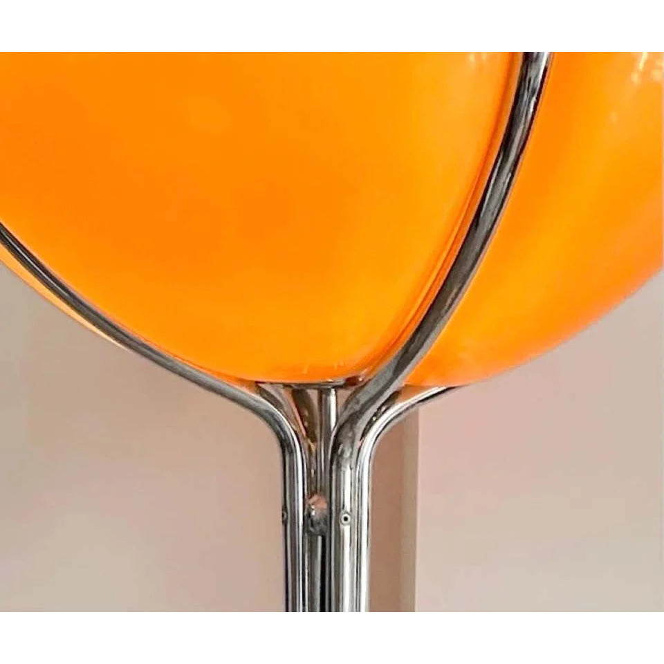 Quadrifoglio Floor Lamp Table Orange Glass Lampshade for Living Room