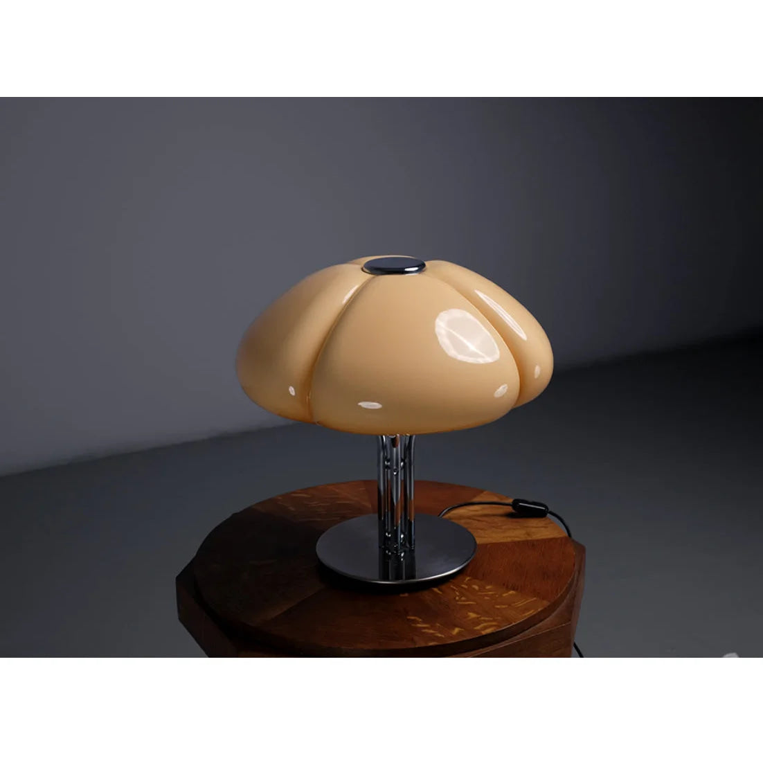 Quadrifoglio Floor Lamp Table Orange Glass Lampshade for Living Room