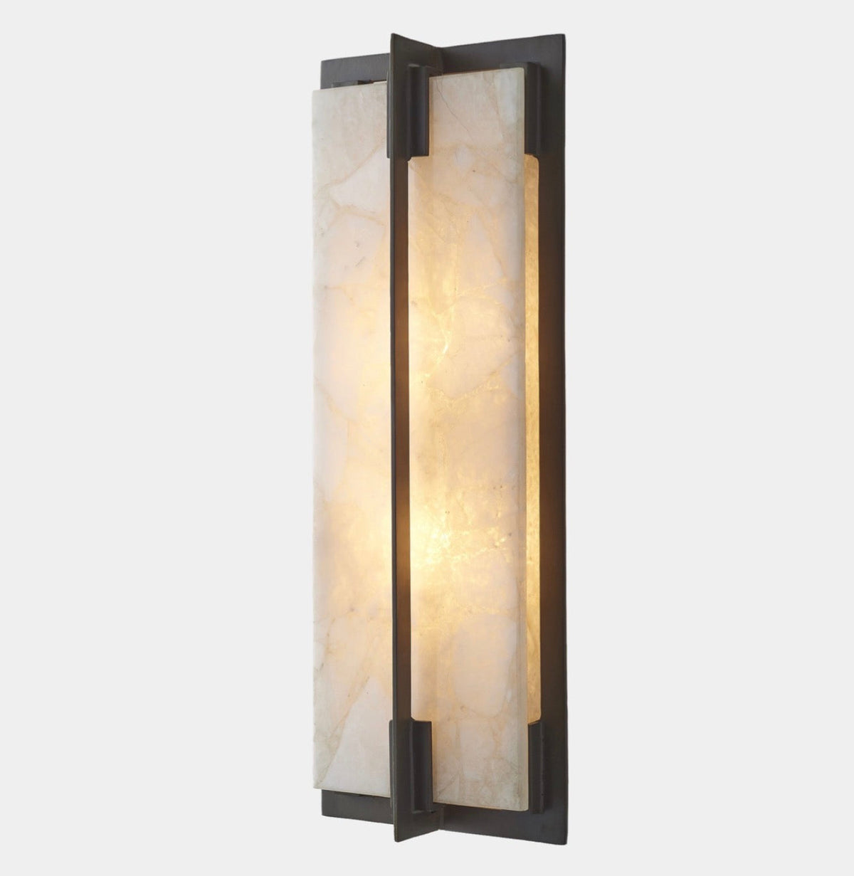 Quartz Wall Sconce for Hallway and Living Room | Black Stainless Steel Natural Stone Art Deco Casalolalights Luxury