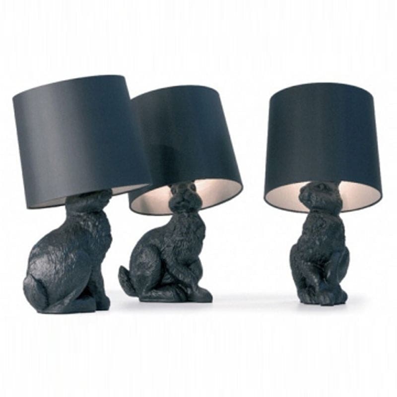 Unique Rabbit Table Lamp | Polyester Black ø28.5cm x H54cm | Energy-efficient E14 - Lamps