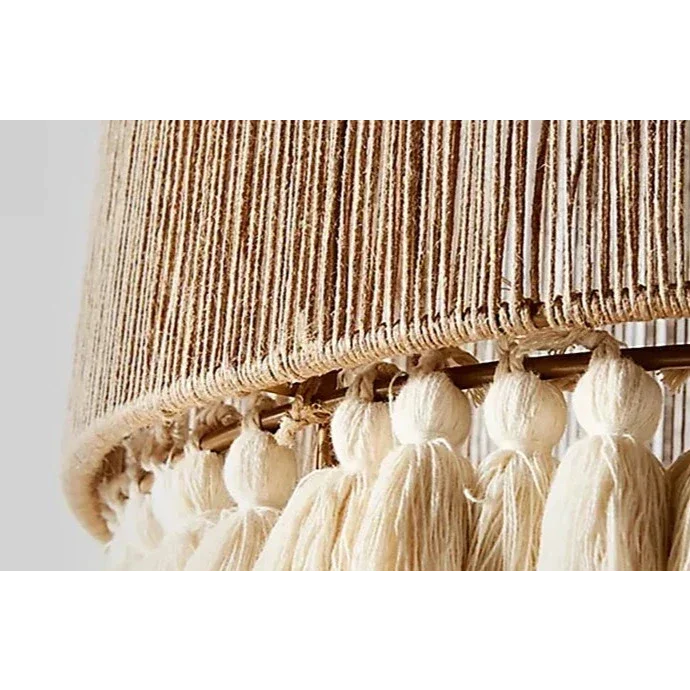 Hand Woven Rattan Pendant Light for Living Room or Bedroom | Cotton Frills 30 to 60 Cm (12 24″) Wide Casalola Lights