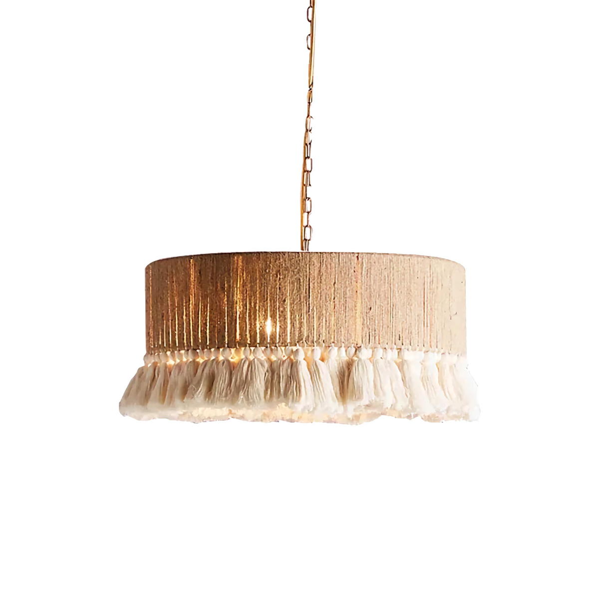Hand Woven Rattan Pendant Light for Living Room or Bedroom | Cotton Frills 30 to 60 Cm (12 24″) Wide Casalola Lights