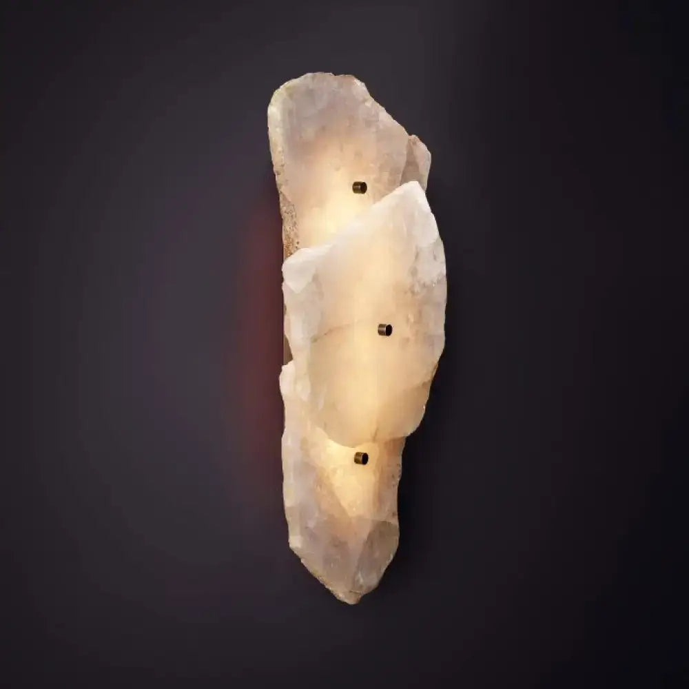Raw Marble Wall Sconce | Sculptural Stone Accent Lighting - Sconces