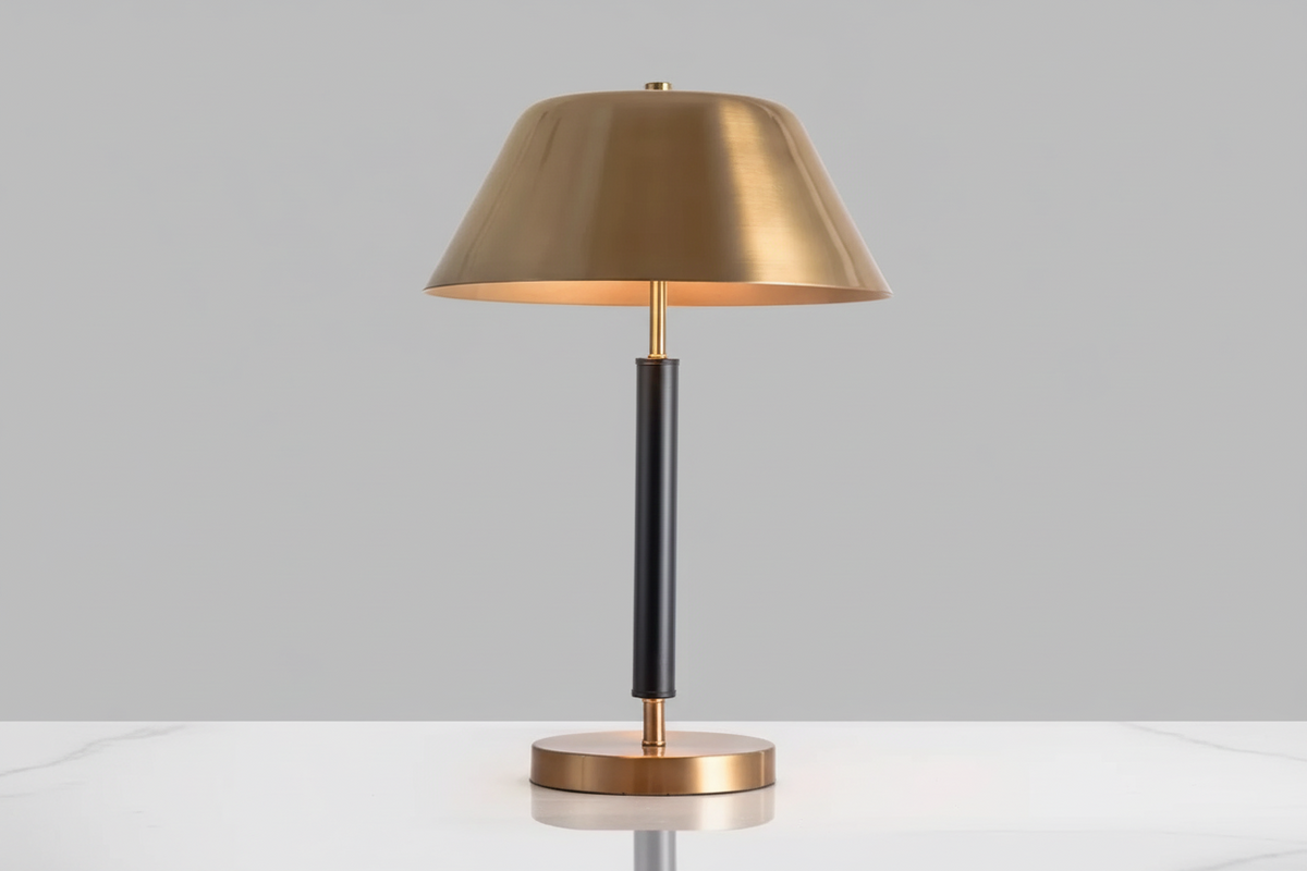 Black and Gold Brass Table Lamp for Bedroom Office Desk | Bedside Reading Modern Minimalist Casalola Lights Luxury