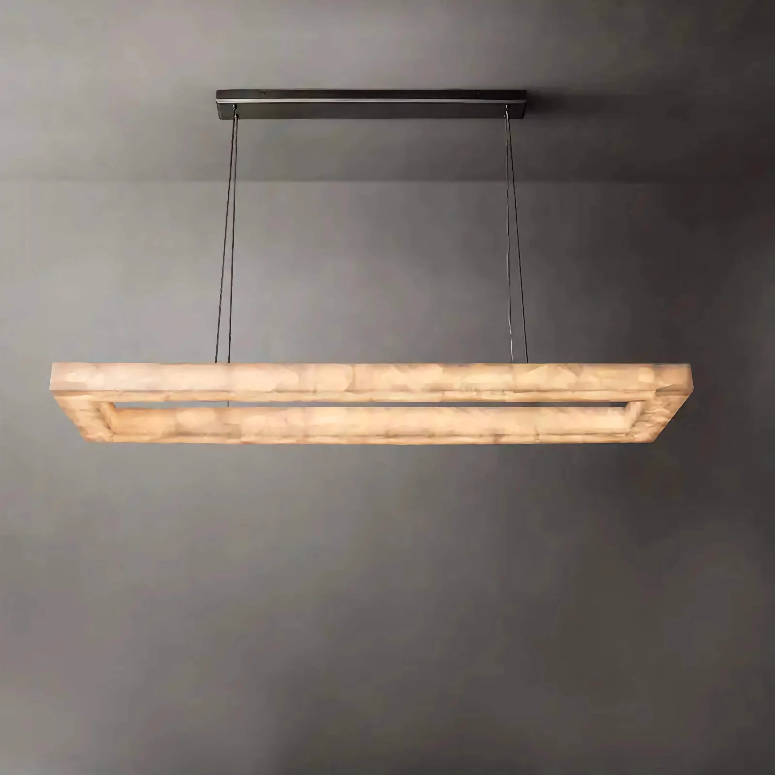 Rectangular Alabaster Chandelier for Dining Room or Kitchen Island | Casalola Lights