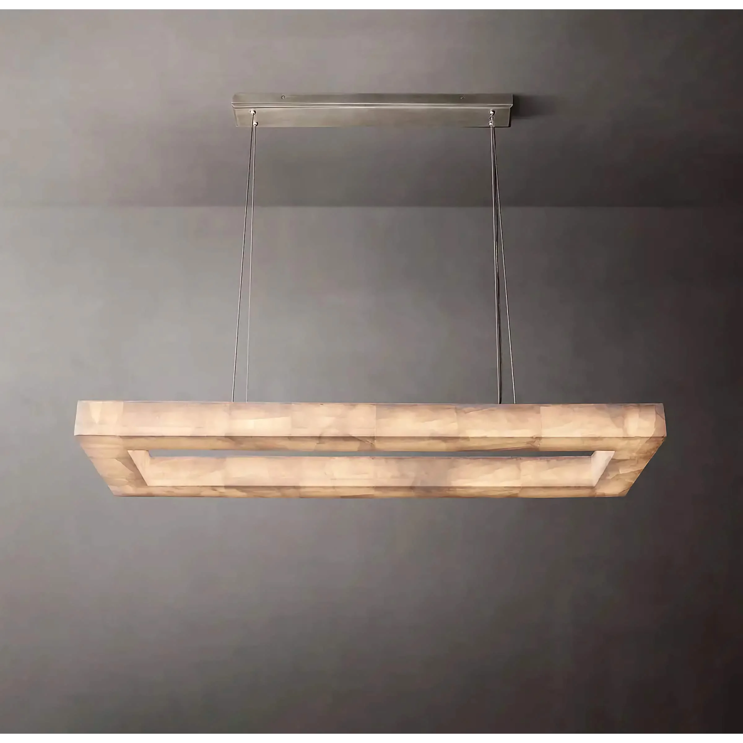 Rectangular Alabaster Chandelier for Dining Room or Kitchen Island | Casalola Lights