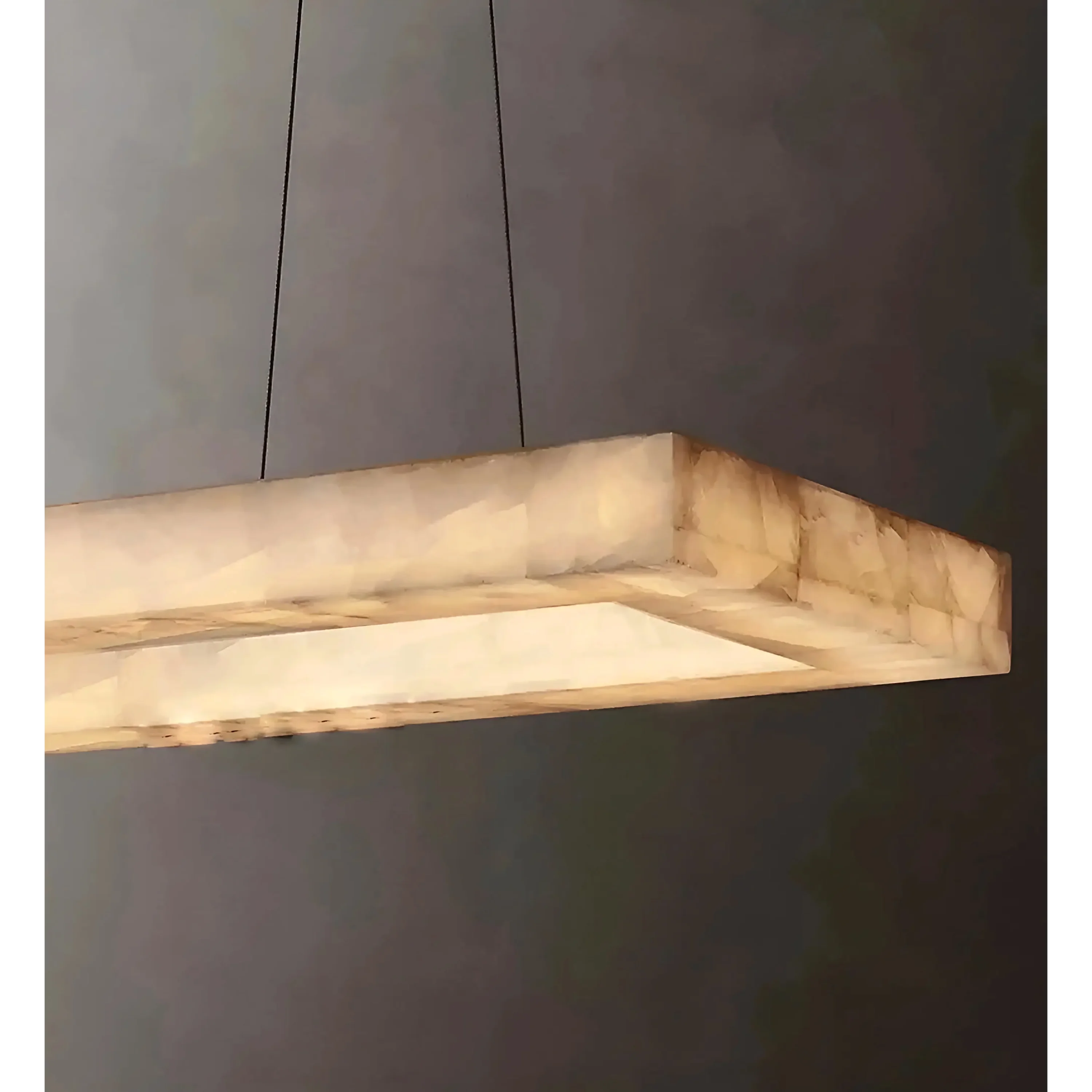 Rectangular Alabaster Chandelier for Dining Room or Kitchen Island | Casalola Lights