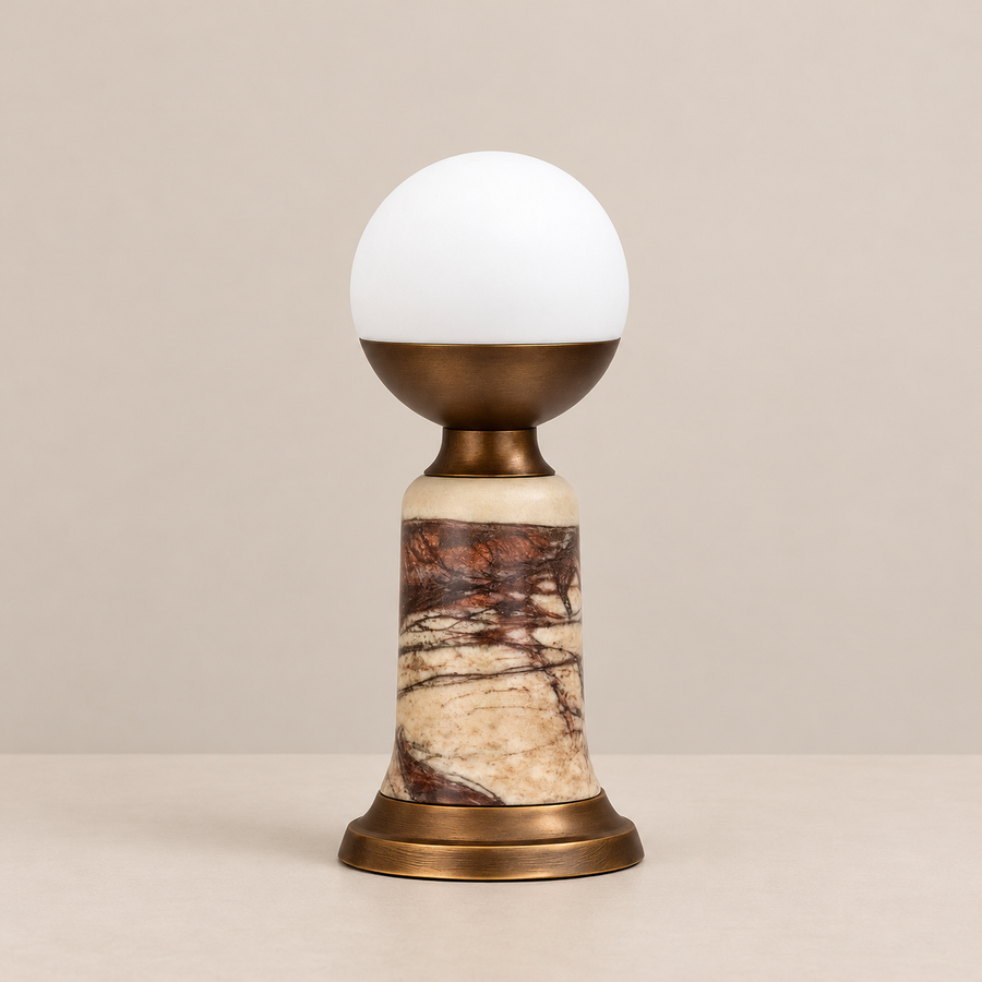 Red Marble Table Lamp
