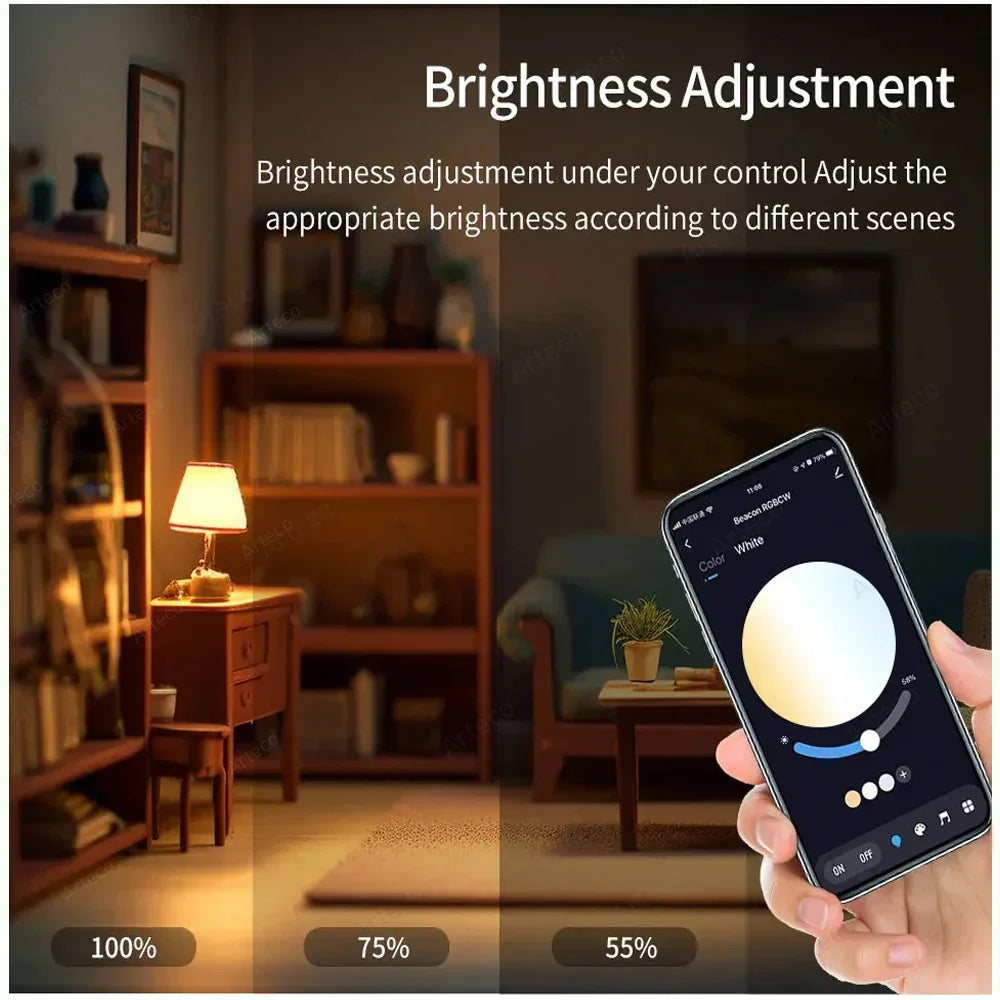 Rgb + Cw Smart Led Bulb – 15w Bluetooth Controlled Dimmable Lighting