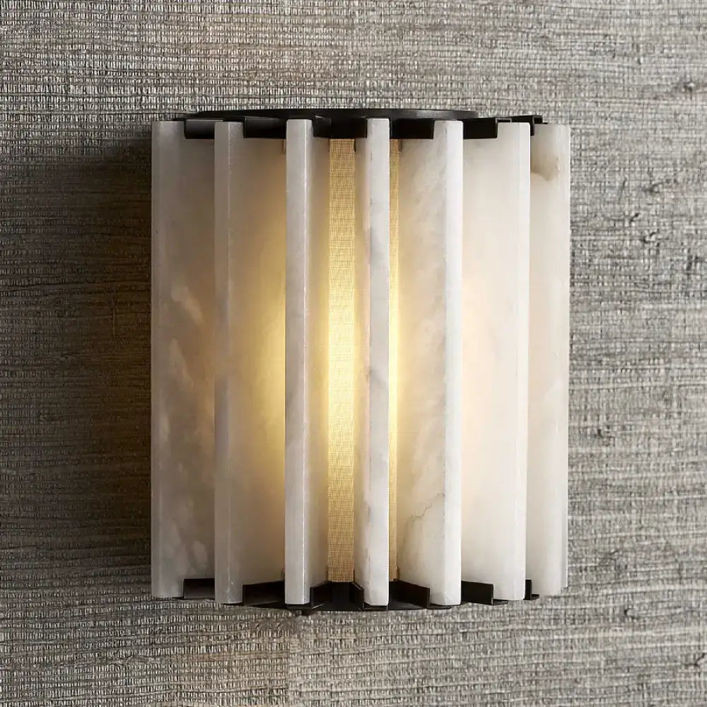 Ribbed Alabaster Panel Sconce | Architectural Wall Light - Sconces