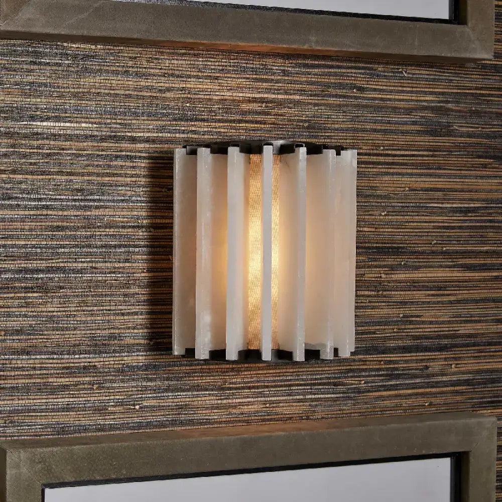 Ribbed Alabaster Panel Sconce | Architectural Wall Light - Sconces
