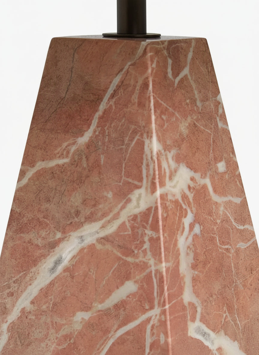 Rosa Levanto Marble Table Lamp for Bedside and Console | Fabric Shade Minimalist 40 Cm Casalola Lights Luxury Lamps
