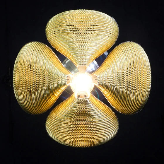 Patinated Brass Chain Mesh Foyer Chandelier | Modern Led Dimmable Lighting Handcrafted