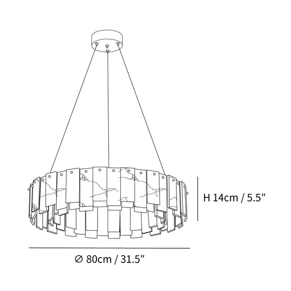 Round Alabaster & Brass Ring Chandelier | 45cm to 100cm Stone-panel Halo Modern Minimalist Casalolalights Luxury Lamps