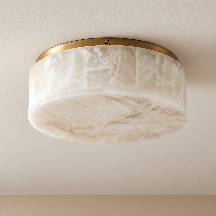 Round Alabaster Flush Mount