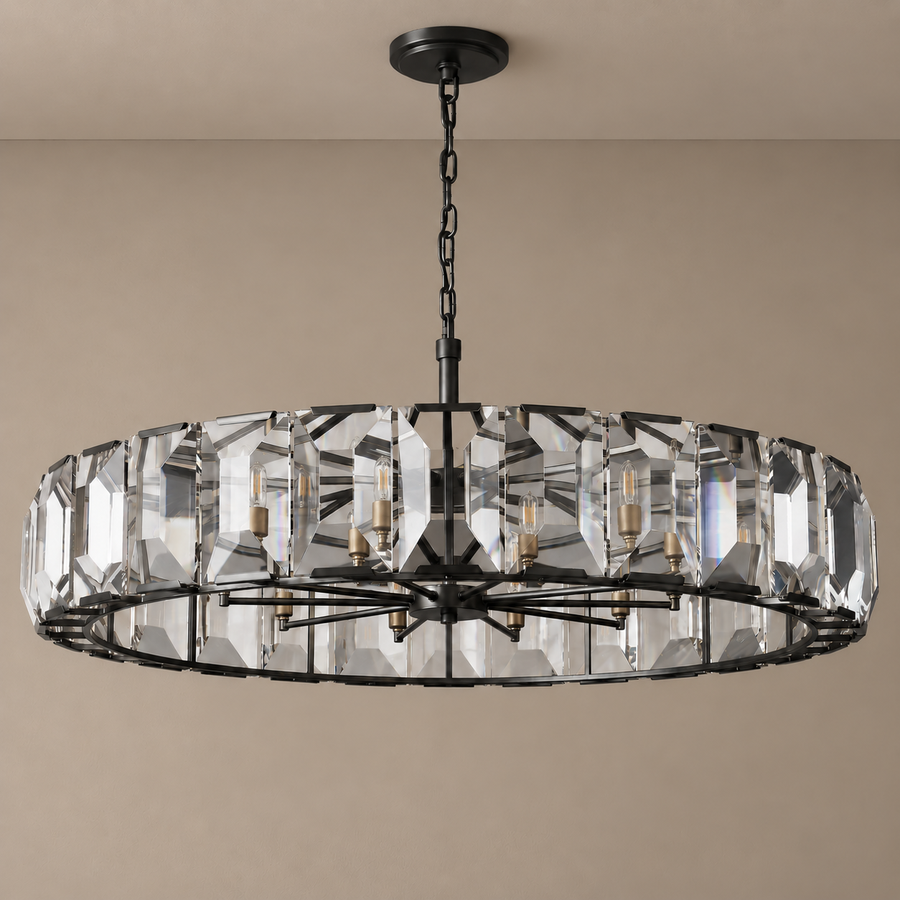 Round Crystal Halo Chandelier