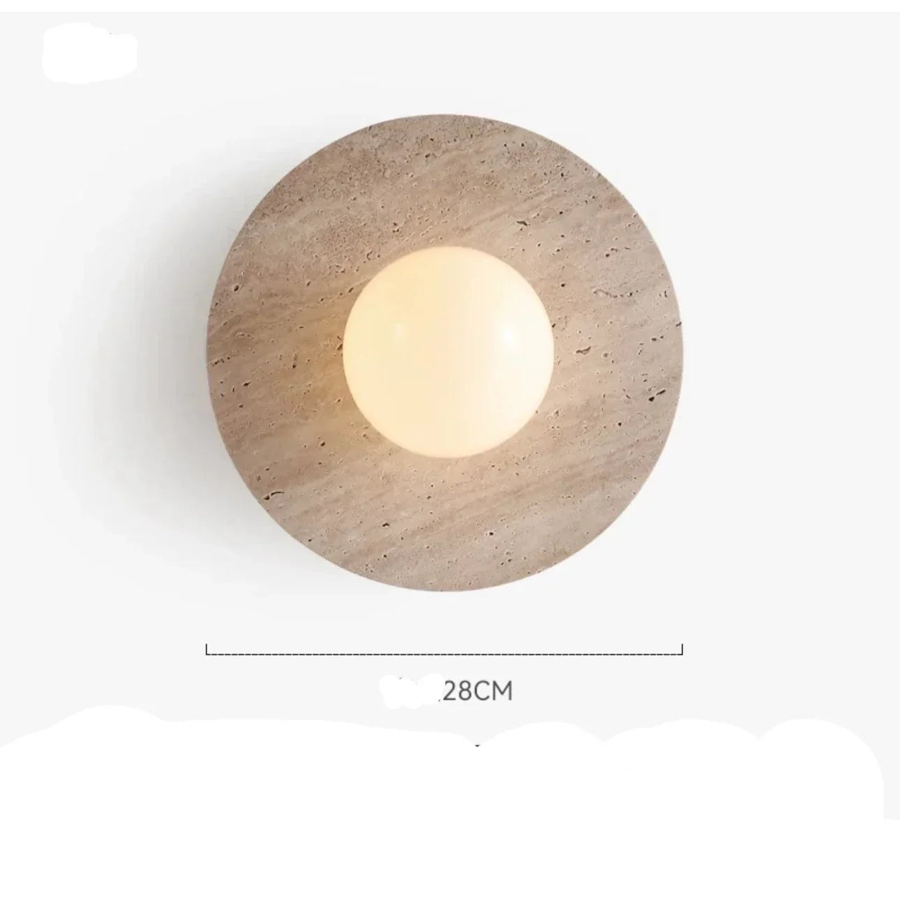 Round Marble 28cm Diameter Three Color Changeable Led Lighting Intelligent Control